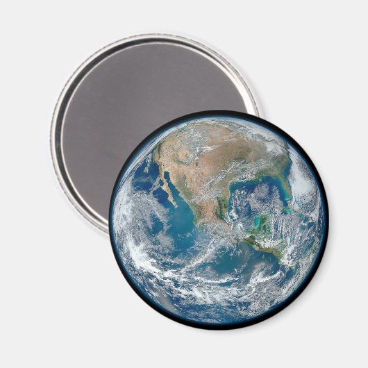 Volledige Aarde die Noord-Amerika en Mexico toont. Magneet (Voorkant / Achterkant)