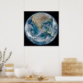 Volledige Aarde die Noord-Amerika en Mexico toont. Poster (Keuken)