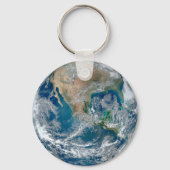 Volledige Aarde die Noord-Amerika en Mexico toont. Sleutelhanger (Achterkant)