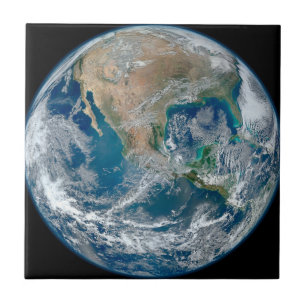 Volledige Aarde die Noord-Amerika en Mexico toont. Tegeltje