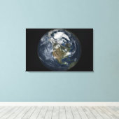 Volledige Aarde die Noord-Amerika tonen 5 Canvas Afdruk (Insitu (Houten vloer))