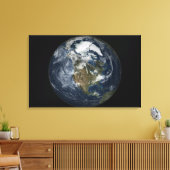 Volledige Aarde die Noord-Amerika tonen 5 Canvas Afdruk (Insitu (Woonkamer))
