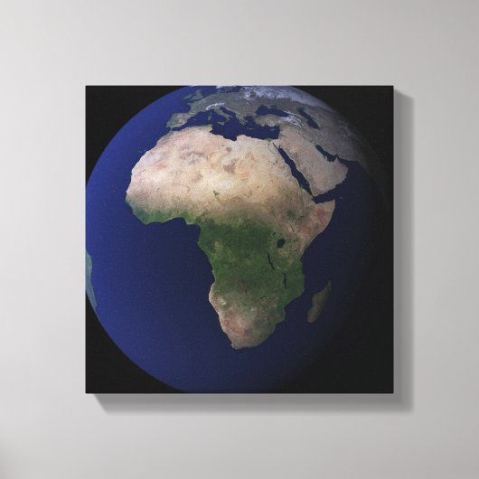 Volledige Aarde met Afrika, Europa en het Midden-O Canvas Afdruk (Voorkant)