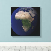 Volledige Aarde met Afrika, Europa en het Midden-O Canvas Afdruk (Insitu (Houten vloer))