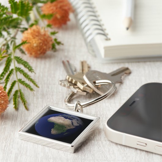 Volledige Aarde met Afrika, Europa en het Midden-O Sleutelhanger (Zijkant)