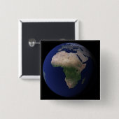 Volledige Aarde met Afrika, Europa en het Midden-O Vierkante Button 5,1 Cm (Voorkant /achterkant)