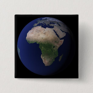 Volledige Aarde met Afrika, Europa en het Midden-O Vierkante Button 5,1 Cm