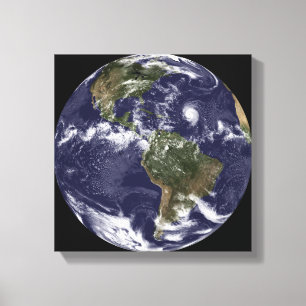 Volledige Aarde met Noord-Amerika 2 Canvas Afdruk