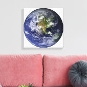 Volledige Aarde met Noord-Amerika 2 Canvas Afdruk (Insitu (Woonkamer))