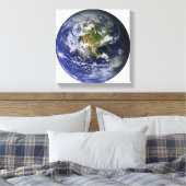 Volledige Aarde met Noord-Amerika 2 Canvas Afdruk (Insitu (Slaapkamer))