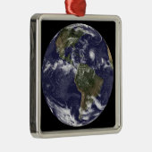 Volledige Aarde met Noord-Amerika 2 Metalen Ornament (Rechts)