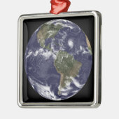 Volledige Aarde met Noord-Amerika 2 Metalen Ornament (Links)