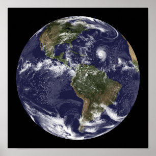 Volledige Aarde met Noord-Amerika 2 Poster