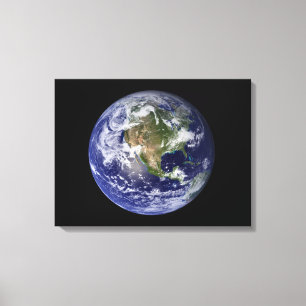 Volledige Aarde met Noord-Amerika 3 Canvas Afdruk
