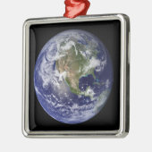 Volledige Aarde met Noord-Amerika 3 Metalen Ornament (Links)