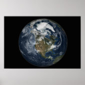 Volledige Aarde met Noord-Amerika 3 Poster (Voorkant)