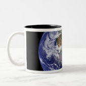 Volledige Aarde met Noord-Amerika 3 Tweekleurige Koffiemok (Links)