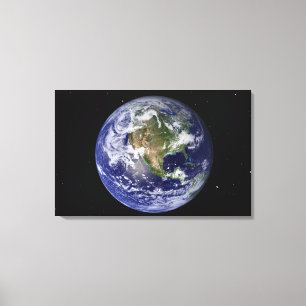 Volledige Aarde met Noord-Amerika 4 Canvas Afdruk