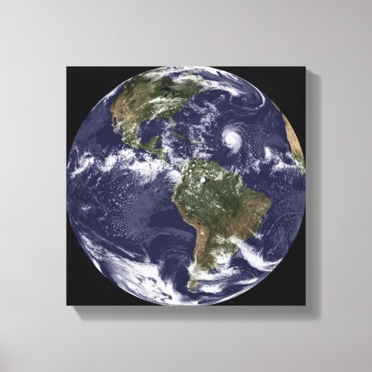 Volledige Aarde met Noord-Amerika Canvas Afdruk (Voorkant)