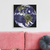 Volledige Aarde met Noord-Amerika Canvas Afdruk (Insitu (Woonkamer))