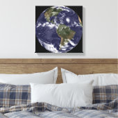 Volledige Aarde met Noord-Amerika Canvas Afdruk (Insitu (Slaapkamer))