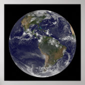 Volledige Aarde met Noord-Amerika en Zuid-Amer 2 Poster (Voorkant)