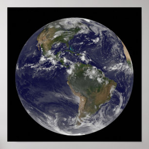 Volledige Aarde met Noord-Amerika en Zuid-Amer 2 Poster