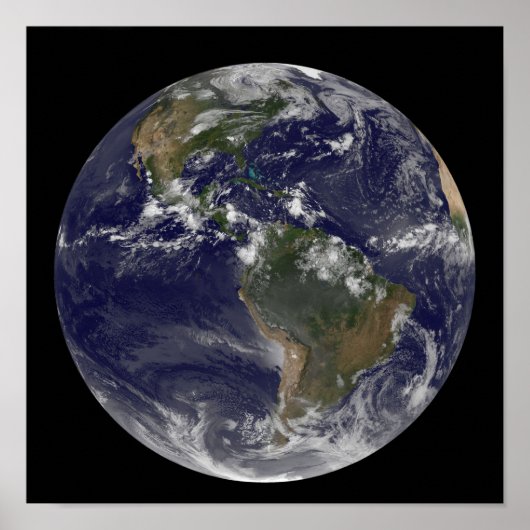 Volledige Aarde met Noord-Amerika en Zuid-Amer 2 Poster (Voorkant)