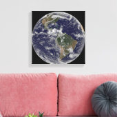 Volledige Aarde met Noord-Amerika en Zuid-Amer 3 Canvas Afdruk (Insitu (Woonkamer))