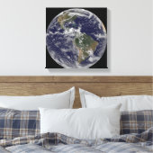 Volledige Aarde met Noord-Amerika en Zuid-Amer 3 Canvas Afdruk (Insitu (Slaapkamer))