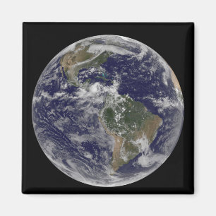 Volledige Aarde met Noord-Amerika en Zuid-Amer 3 Magneet