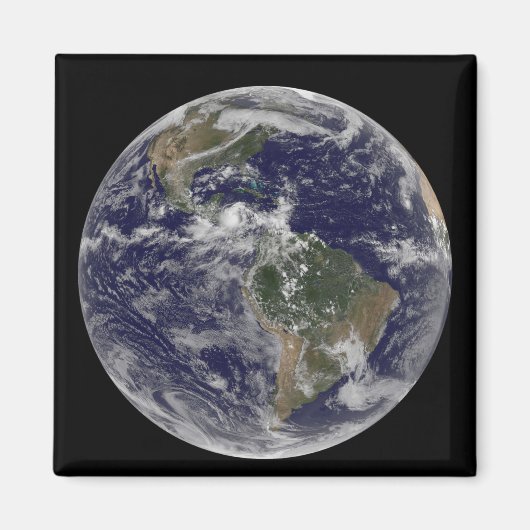 Volledige Aarde met Noord-Amerika en Zuid-Amer 3 Magneet (Voorkant)