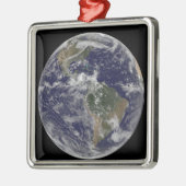 Volledige Aarde met Noord-Amerika en Zuid-Amer 3 Metalen Ornament (Links)