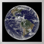 Volledige Aarde met Noord-Amerika en Zuid-Amer 3 Poster (Voorkant)