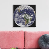 Volledige Aarde met Noord-Amerika en Zuid-Amer 4 Canvas Afdruk (Insitu (Woonkamer))