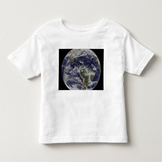 Volledige Aarde met Noord-Amerika en Zuid-Amer 4 Kinder Shirts (Voorkant)