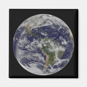 Volledige Aarde met Noord-Amerika en Zuid-Amer 4 Magneet