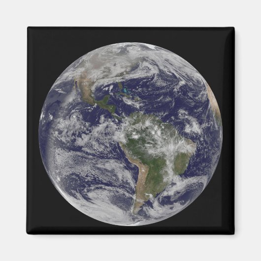 Volledige Aarde met Noord-Amerika en Zuid-Amer 4 Magneet (Voorkant)