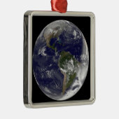 Volledige Aarde met Noord-Amerika en Zuid-Amer 5 Metalen Ornament (Rechts)