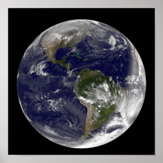 Volledige Aarde met Noord-Amerika en Zuid-Amer 5 Poster (Voorkant)