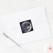 Volledige Aarde met Noord-Amerika en Zuid-Amer 5 Vierkante Sticker (Envelop)