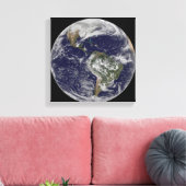 Volledige Aarde met Noord-Amerika en Zuid-Amer 6 Canvas Afdruk (Insitu (Woonkamer))