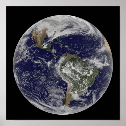 Volledige Aarde met Noord-Amerika en Zuid-Amer 6 Poster (Voorkant)