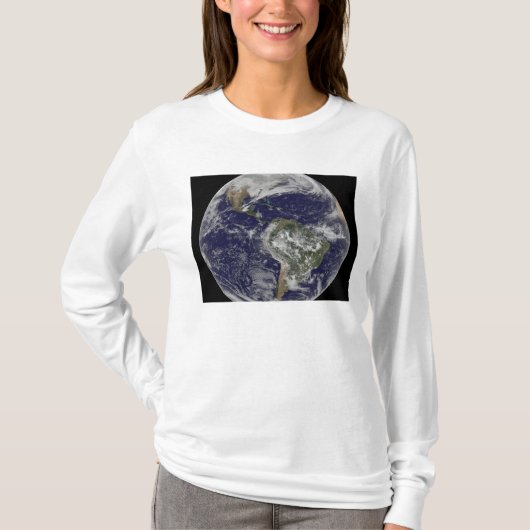 Volledige Aarde met Noord-Amerika en Zuid-Amer 6 T-shirt (Voorkant)