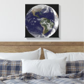 Volledige Aarde met Noord-Amerika en Zuid-Amer 7 Canvas Afdruk (Insitu (Slaapkamer))