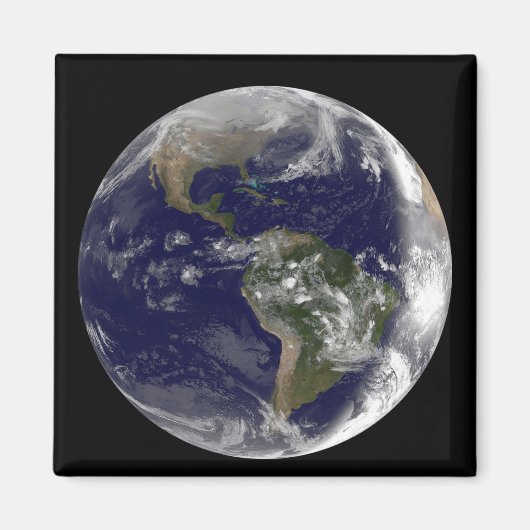 Volledige Aarde met Noord-Amerika en Zuid-Amer 7 Magneet (Voorkant)