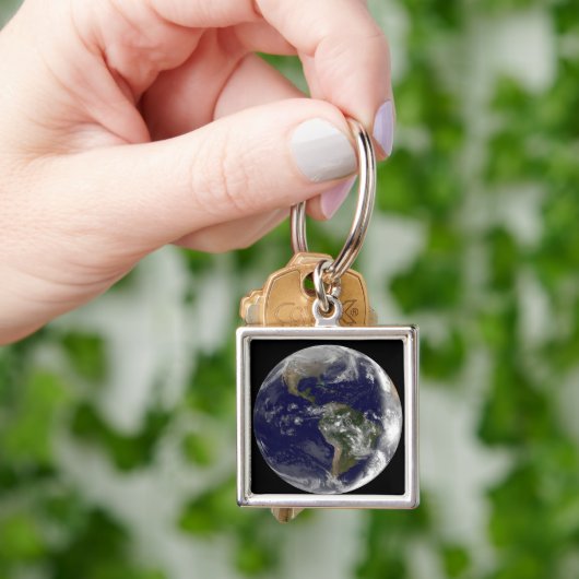 Volledige Aarde met Noord-Amerika en Zuid-Amer 7 Sleutelhanger (Hand)