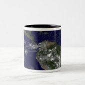 Volledige Aarde met Noord-Amerika en Zuid-Amer 7 Tweekleurige Koffiemok (Center)