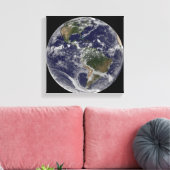 Volledige Aarde met Noord-Amerika en Zuid-Amer Canvas Afdruk (Insitu (Woonkamer))