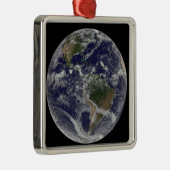 Volledige Aarde met Noord-Amerika en Zuid-Amer Metalen Ornament (Rechts)